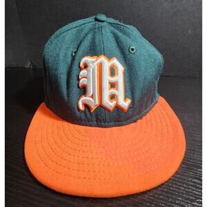 University of Miami Hurricanes New Era 59fifty‎ hat cap size 6 7/8 The U Green